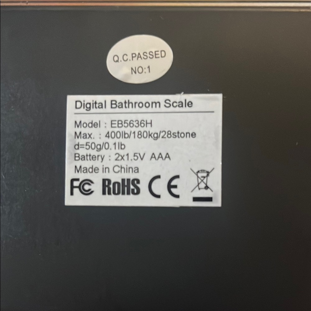 Letsfit Black Digital Bathroom Scale. - Picture 10 of 10